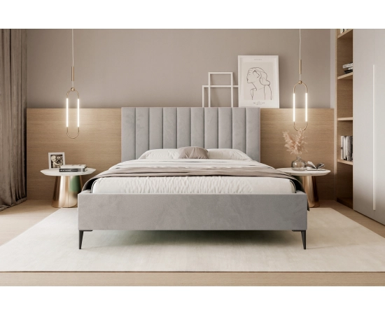 Łóżko glamour tapicerowane wysokie zagłowie 160x200 Tatiana