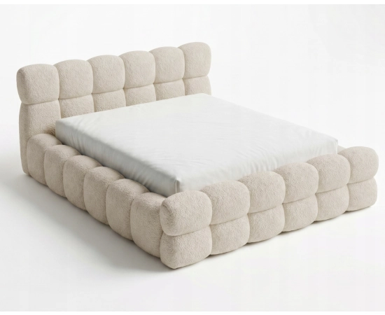 Doppelbett 200x200 Bouclé Roma aus dickem Schaumstoff