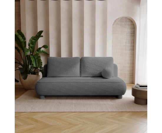 2-Sitzer Sofa runde Kissen Bouclé-Stoff Toby