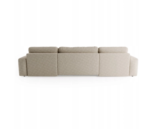 Bouclé U-Sofa mit Schlaffunktion & runden Formen Ornello U