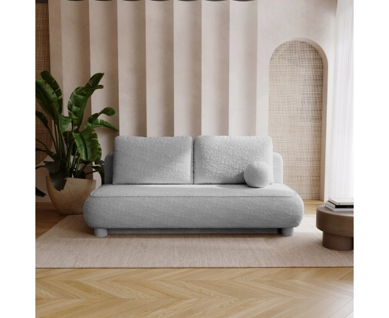 2-Sitzer Sofa runde Kissen Bouclé-Stoff Toby