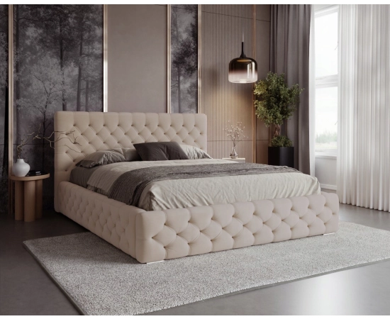 Chesterfield Polsterbett 180x200 mit Knopfsteppung und Lattenrost Chester