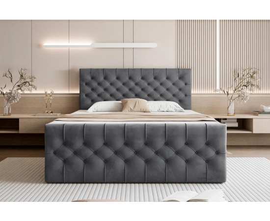 Łóżko kontynentalne tapicerowane CHESTERFIELD 180x200 Milo