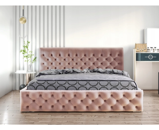 Łóżko tapicerowane pikowane Chesterfield 200x200 Venom