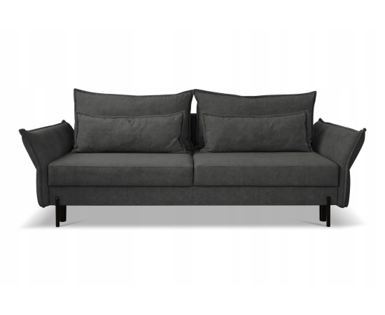 Rozkładana beżowa sofa z nowoczesnymi podłokietnikami Vilio