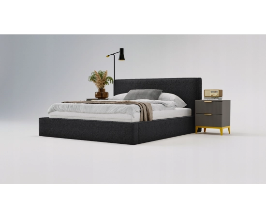 Łóżko tapicerowane boucle pojemnik stelaż 180x200 Bobo