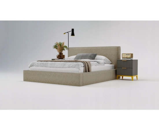 Łóżko tapicerowane boucle pojemnik stelaż 180x200 Bobo