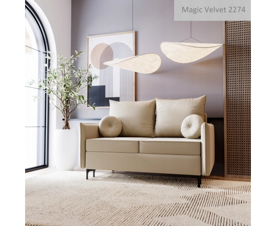 Nowoczesna mała sofa z małymi okrągłymi poduszkami Lion Small
