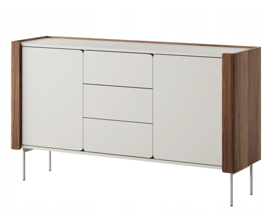 Beżowa komoda dwudrzwiowa na nogach LONI 140 cm