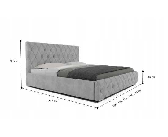 Eleganckie łóżko w stylu glamour z cekinami 160x200 Cindy