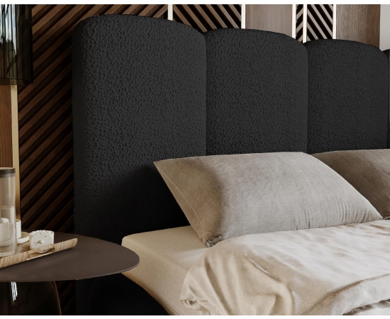 Łóżko tapicerowane tkanina boucle 120x200 Lila
