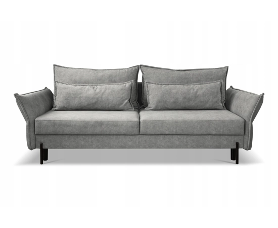 Rozkładana beżowa sofa z nowoczesnymi podłokietnikami Vilio