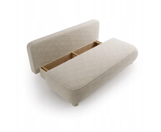 2-Sitzer Sofa runde Kissen Bouclé-Stoff Toby