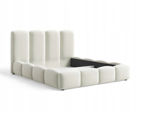 Polsterbett 180x200 im Wolken-Design mit Bettkasten und Lattenrost Puffy