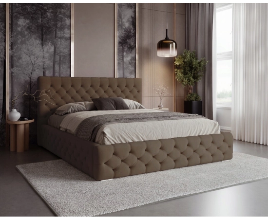 Chesterfield Polsterbett 180x200 mit Knopfsteppung und Lattenrost Chester