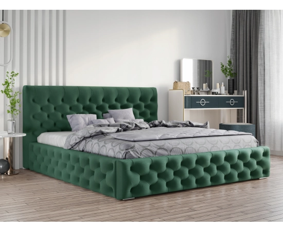 Łóżko tapicerowane pikowane Chesterfield 200x200 Venom