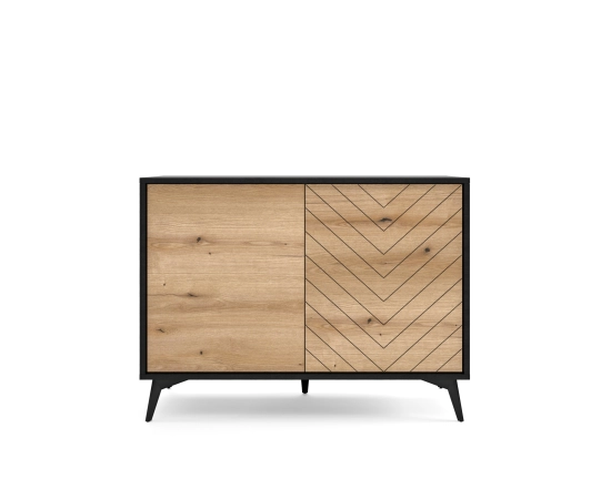 Komoda jodełka Billy 104 dąb evoke/czarny metal