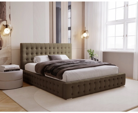 Schlafzimmerbett 200x200 Gepolstert mit Stauraum Palmo