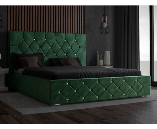 Łóżko tapicerowane pikowane glamour 180x200 Crystal