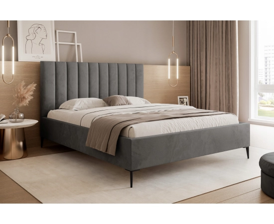 Łóżko glamour tapicerowane wysokie zagłowie 160x200 Tatiana