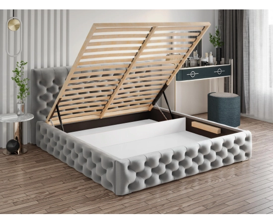 Łóżko tapicerowane pikowane Chesterfield 200x200 Venom