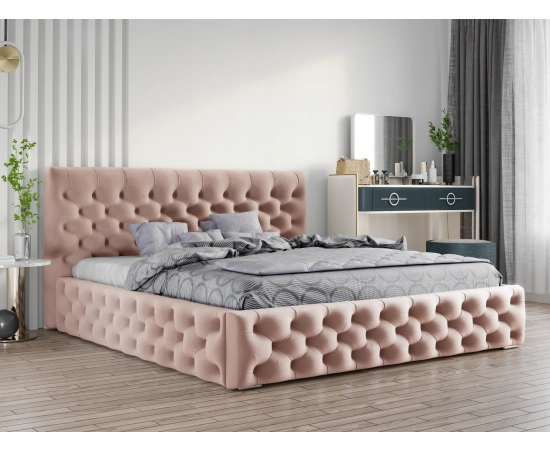 Łóżko tapicerowane pikowane Chesterfield 200x200 Venom