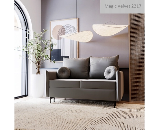 Nowoczesna mała sofa z małymi okrągłymi poduszkami Lion Small