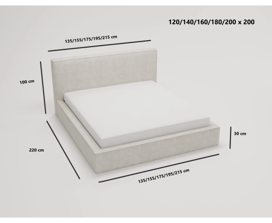 Łóżko do sypialni z pojemnikiem i stelażem 120x200 Gloria