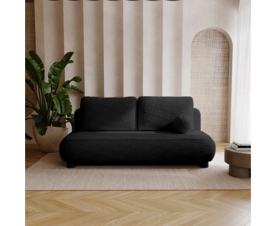 2-Sitzer Sofa runde Kissen Bouclé-Stoff Toby