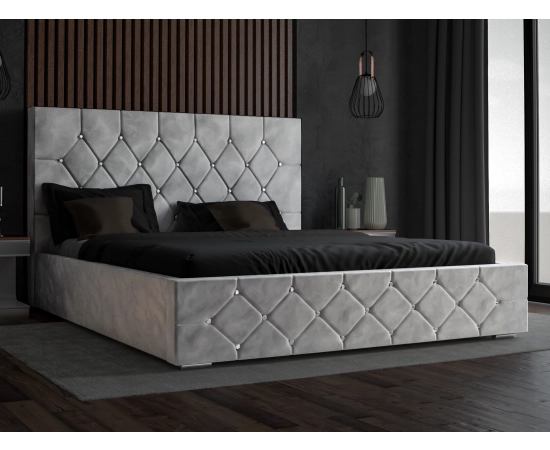 Łóżko tapicerowane pikowane glamour 180x200 Crystal