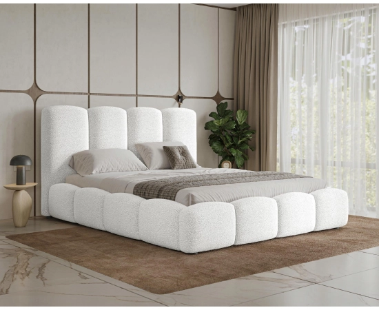 Modernes Polsterbett 160x200 mit Bettkasten und Lattenrost Fluffy