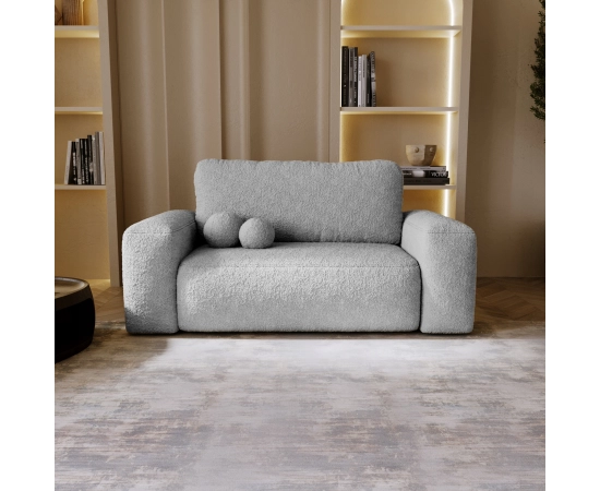 Kleines Polstersofa fürs Wohnzimmer mit runden Armlehnen Ornello