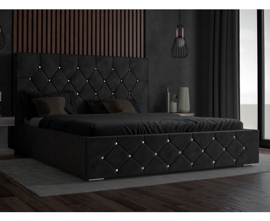 Łóżko tapicerowane pikowane glamour 180x200 Crystal