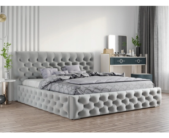 Łóżko tapicerowane pikowane Chesterfield 200x200 Venom