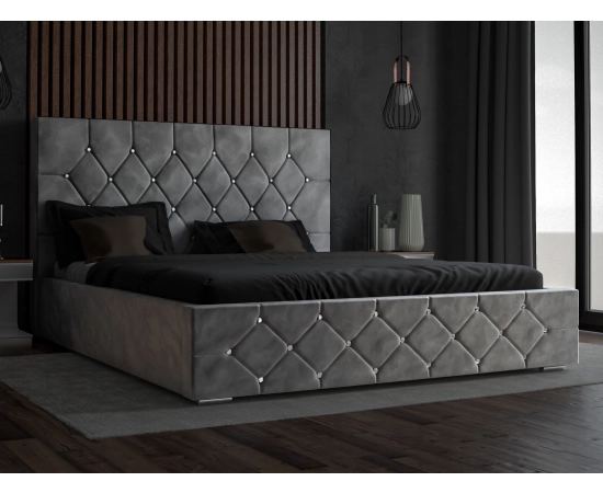 Łóżko tapicerowane pikowane glamour 180x200 Crystal