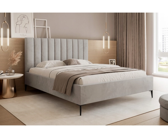 Łóżko glamour tapicerowane wysokie zagłowie 160x200 Tatiana