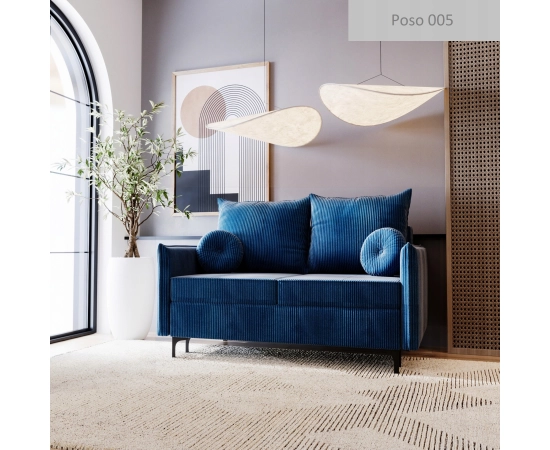 Nowoczesna mała sofa z małymi okrągłymi poduszkami Lion Small