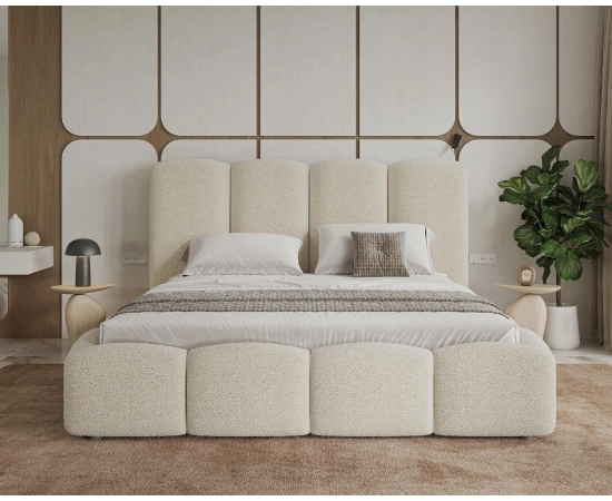 Jugendbett 120x200 mit Bettkasten und Lattenrost Wolkenform Fluffy