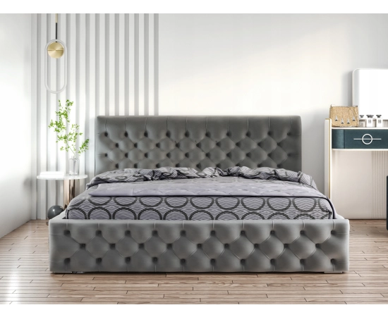 Łóżko tapicerowane pikowane Chesterfield 200x200 Venom