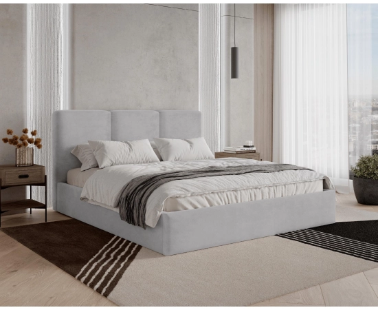 Schlankes Polsterbett 160x200 Doppelbett mit Bettkasten und Stauraum Mira