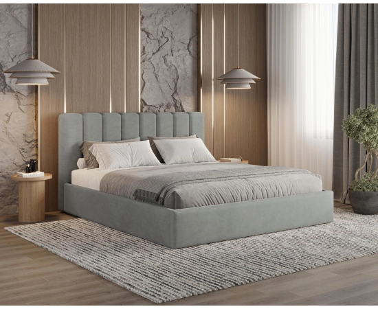 Polster-Doppelbett 180x200 mit Stauraum schlankes Design Nuvia