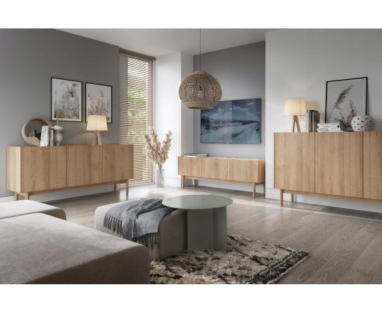 Salon Komoda na nóżkach 144 WOOD dąb riviera