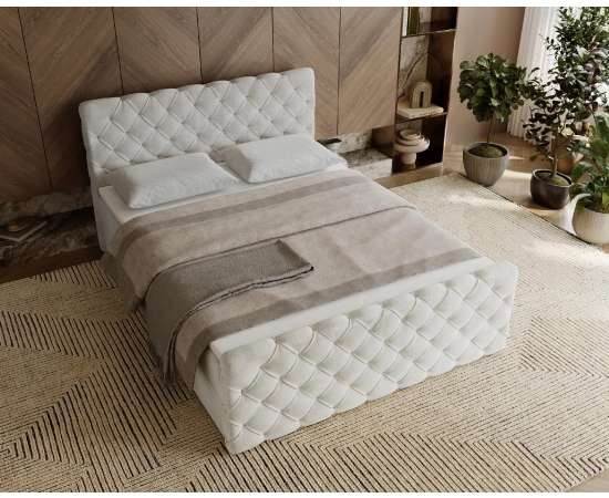 Chesterfield kontynentalne łóżko z pojemnikiem i materacem 120x200 Grand