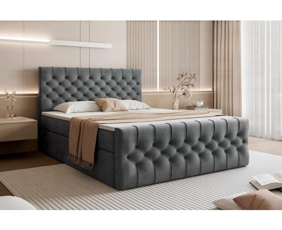 Łóżko kontynentalne tapicerowane CHESTERFIELD 180x200 Milo