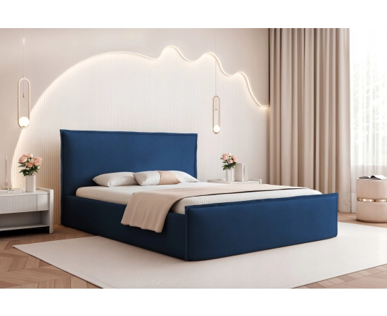 Großes Polsterbett 200x200 mit dekorativem Kissen-Design Pillow