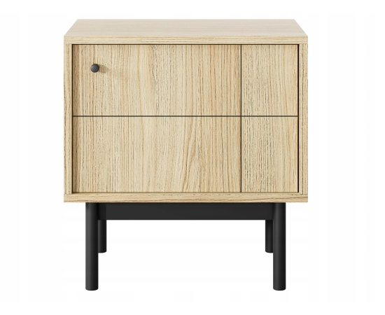 Stolik nocny 50 cm z czarnymi elementami MALMI