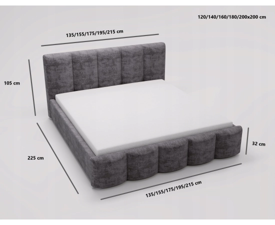 Łóżko z pojemnikiem i stelażem do sypialni 200x200 Stella