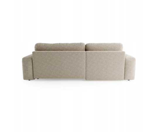 Bouclé Ecksofa mit Schlaffunktion & runden Formen Ornello L