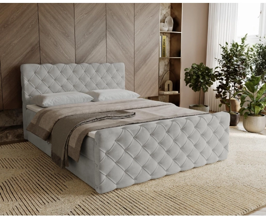 Chesterfield kontynentalne łóżko z pojemnikiem i materacem 120x200 Grand