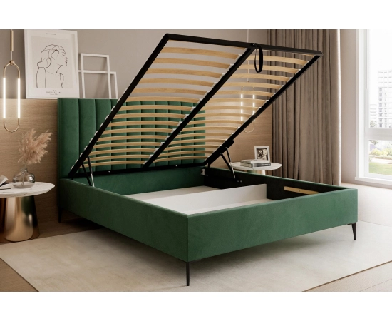 Łóżko glamour tapicerowane wysokie zagłowie 160x200 Tatiana